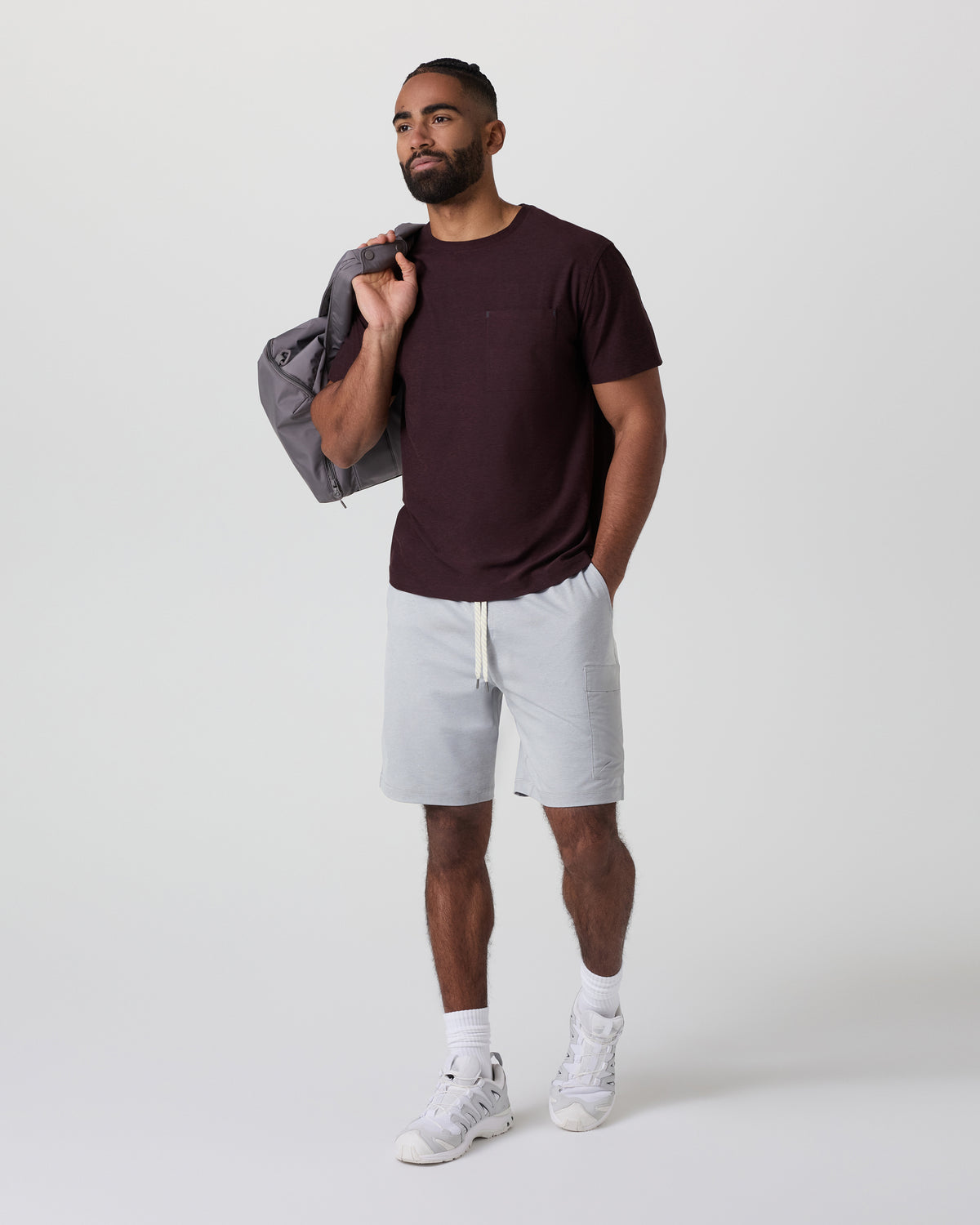 Vuori Sunday Performance Utility Short Classic Fit 8" Platinum Heather
