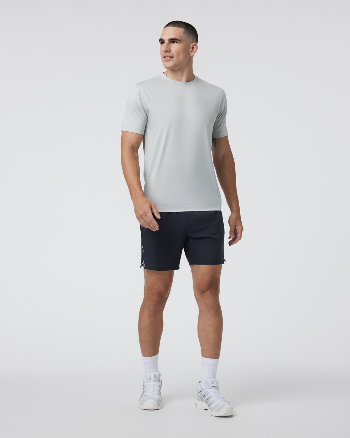 Vuori Trail Short 2.0 Black/Heather Grey Running Shorts