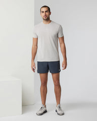 Vuori Banks Short 5" Navy Linen Texture Athletic Shorts