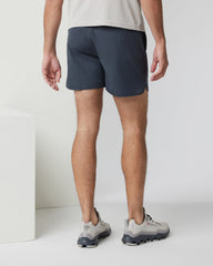 Vuori Banks Short 5" Navy Linen Texture Athletic Shorts