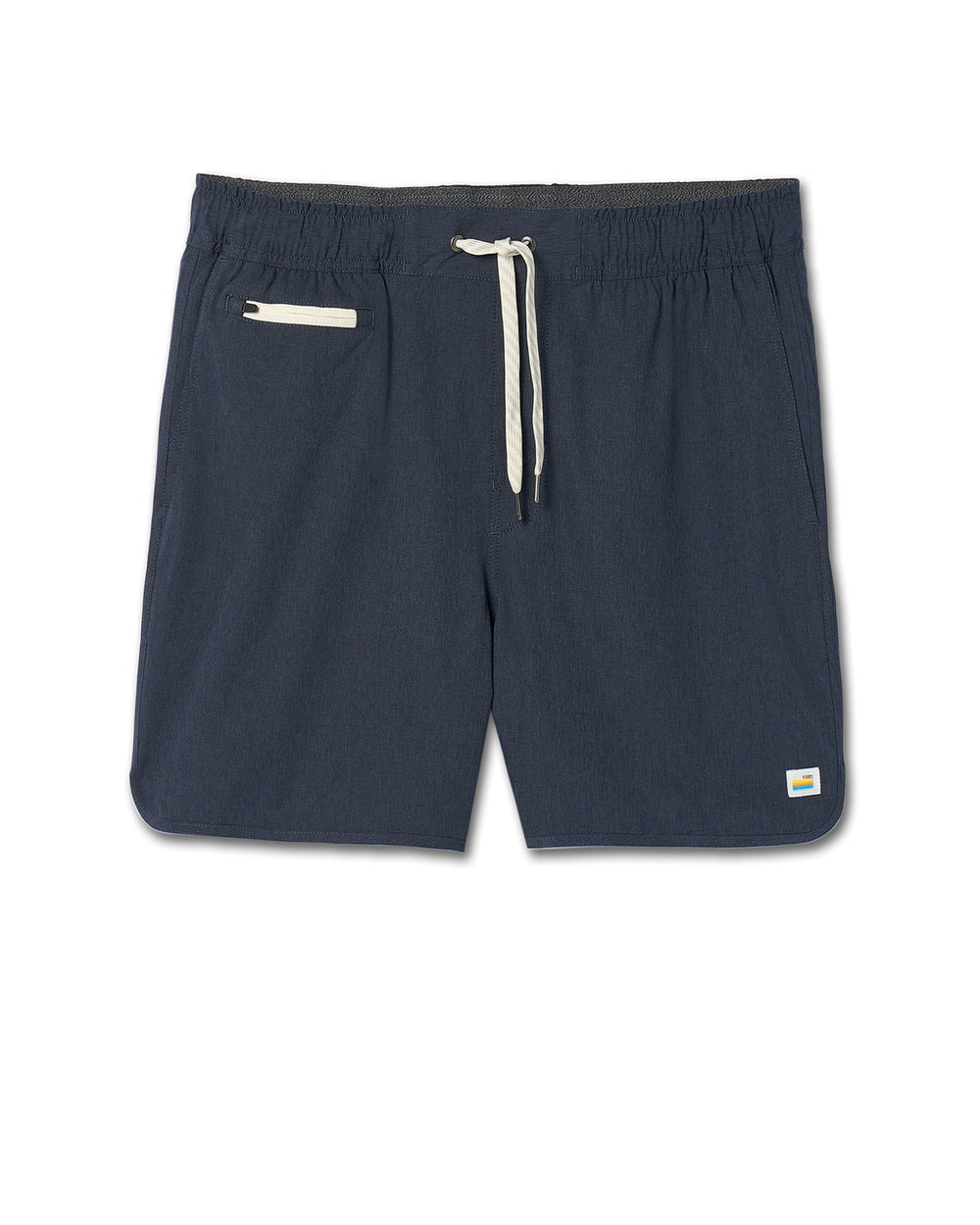 Vuori Banks Short 5" Navy Linen Texture Athletic Shorts