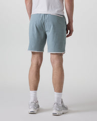 Vuori Banks Short Dusty Blue Slub Stripe Athletic Shorts