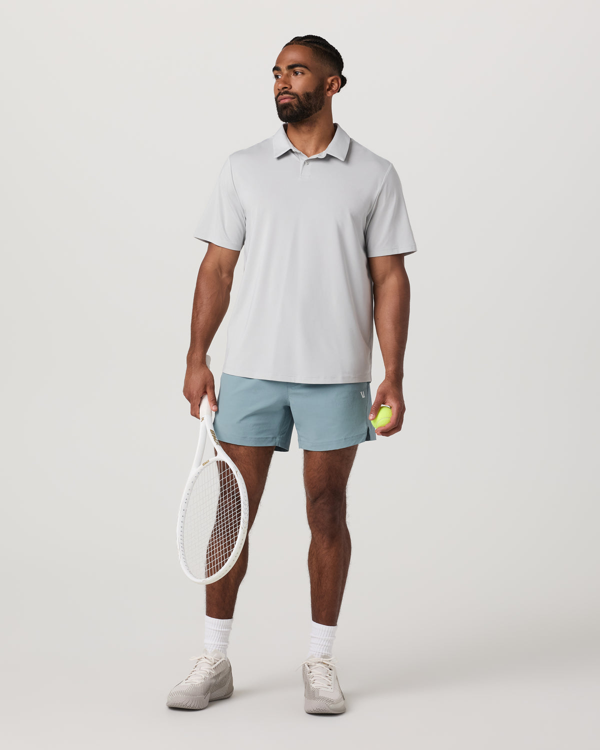 Vuori Crosscourt Short Unlined 5" Men's Mist Tennis Shorts