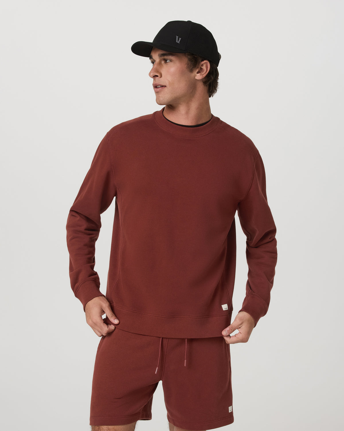 Vuori Cypress Vintage Crew Men's Firebrick Fleece Pullover