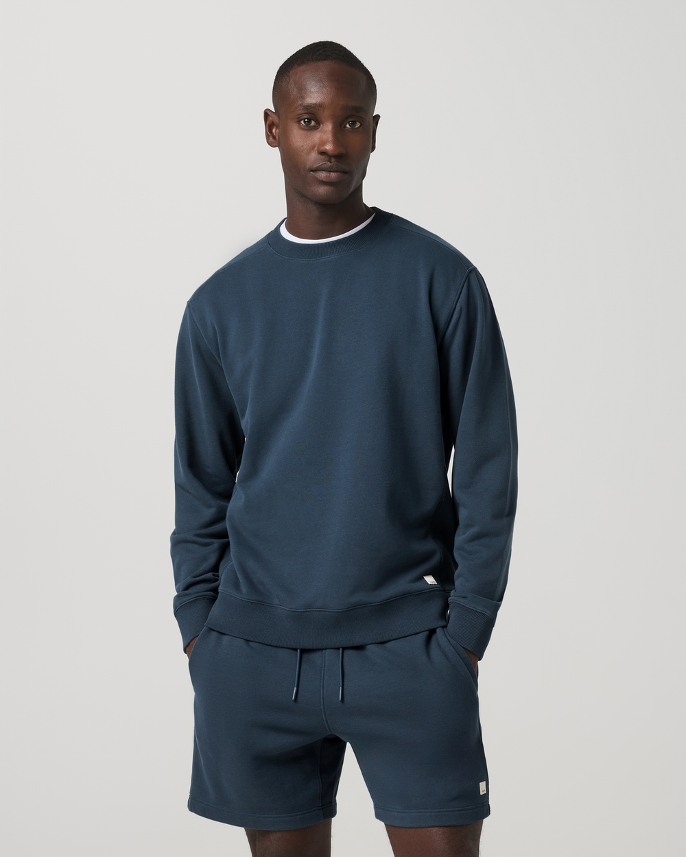 Vuori Cypress Vintage Crew Men's Ocean Blue Fleece Pullover