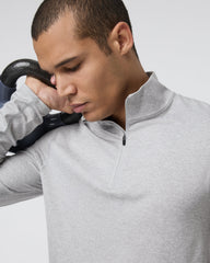 Vuori Ponto Half Zip Mock Neck Light Heather Grey