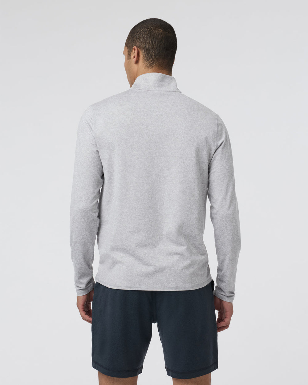 Vuori Ponto Half Zip Mock Neck Light Heather Grey