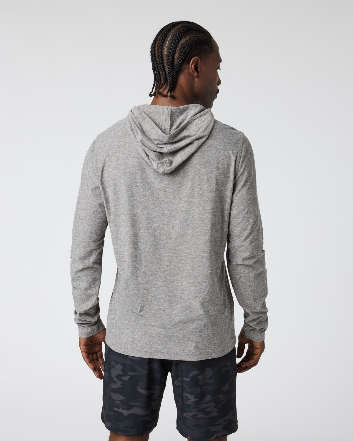 Vuori Strato Tech Hoodie Men's Heather Grey Workout Hoodie