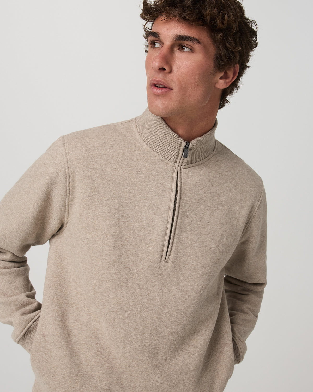Vuori Seaside Half Zip Men's Acorn Heather Fleece Pullover
