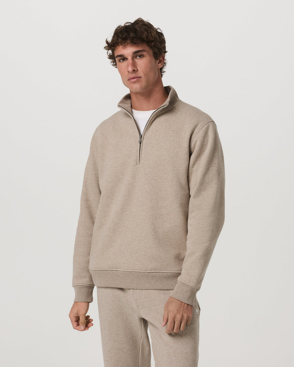 Vuori Seaside Half Zip Men's Acorn Heather Fleece Pullover