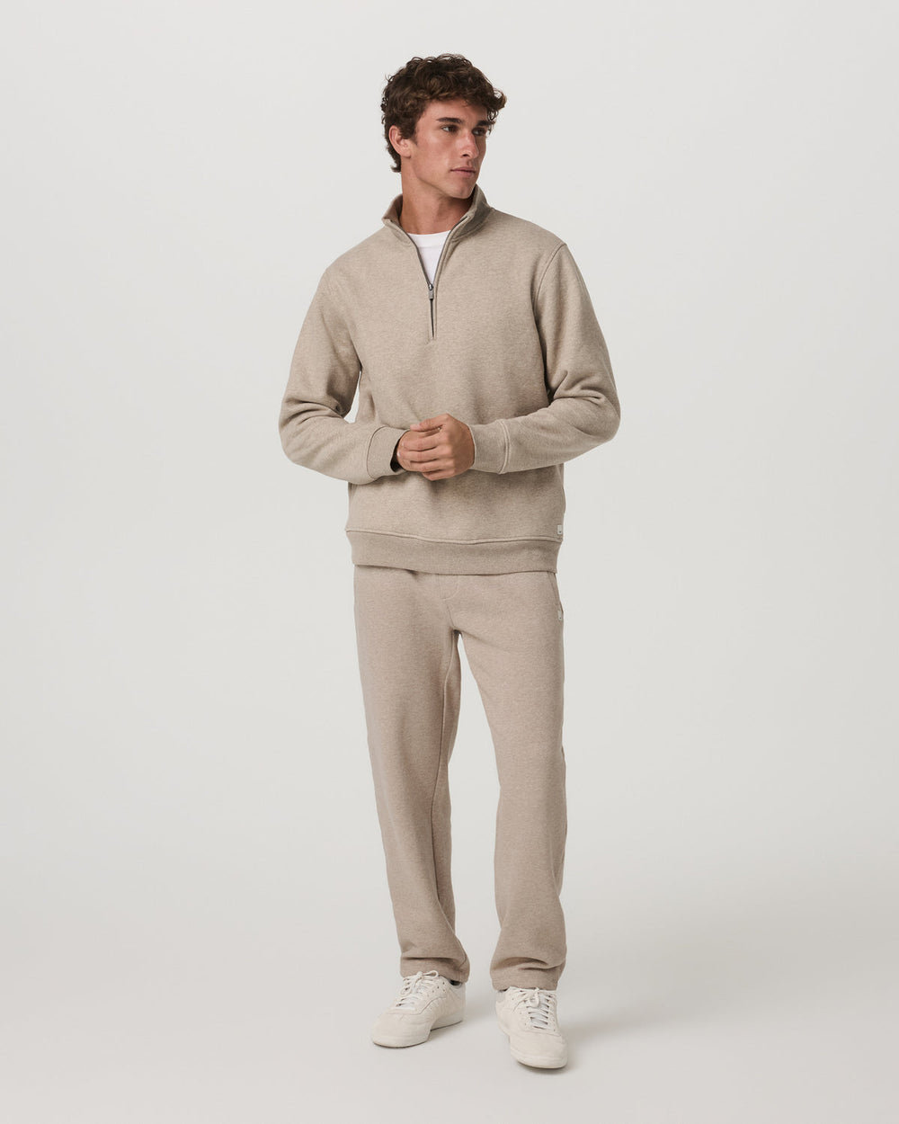 Vuori Seaside Half Zip Men's Acorn Heather Fleece Pullover
