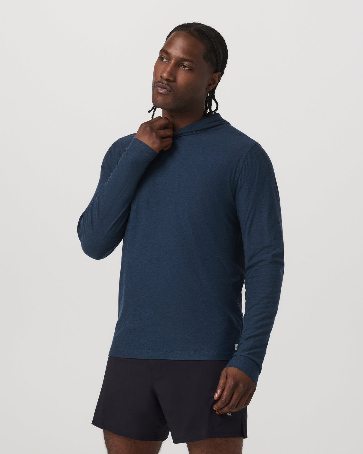 Vuori Strato Tech Hoodie Men's Navy Workout Hoodie