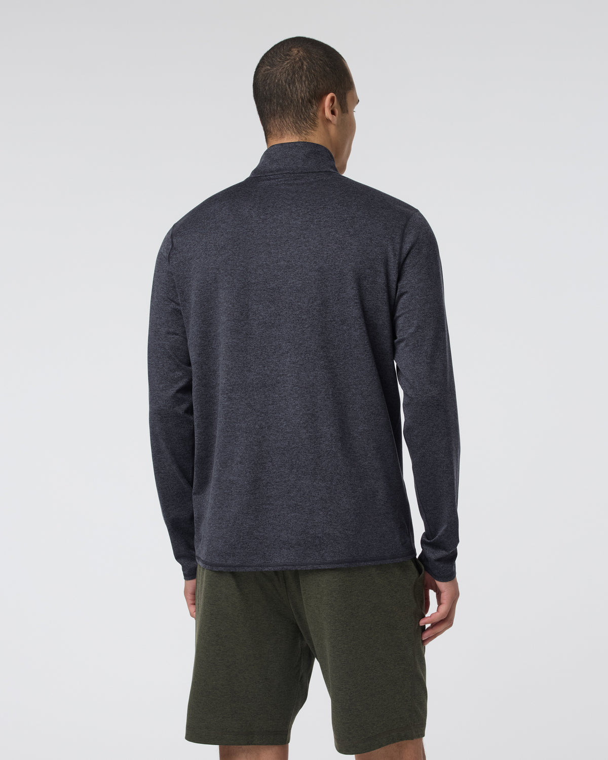Vuori Ponto Half Zip Mock Neck Charcoal Heather
