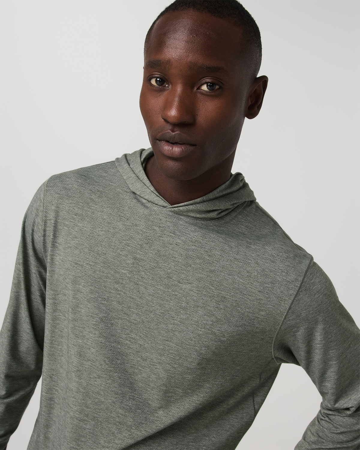 Vuori Long Sleeve Everyday Fitness Hoodie River Rock Heather
