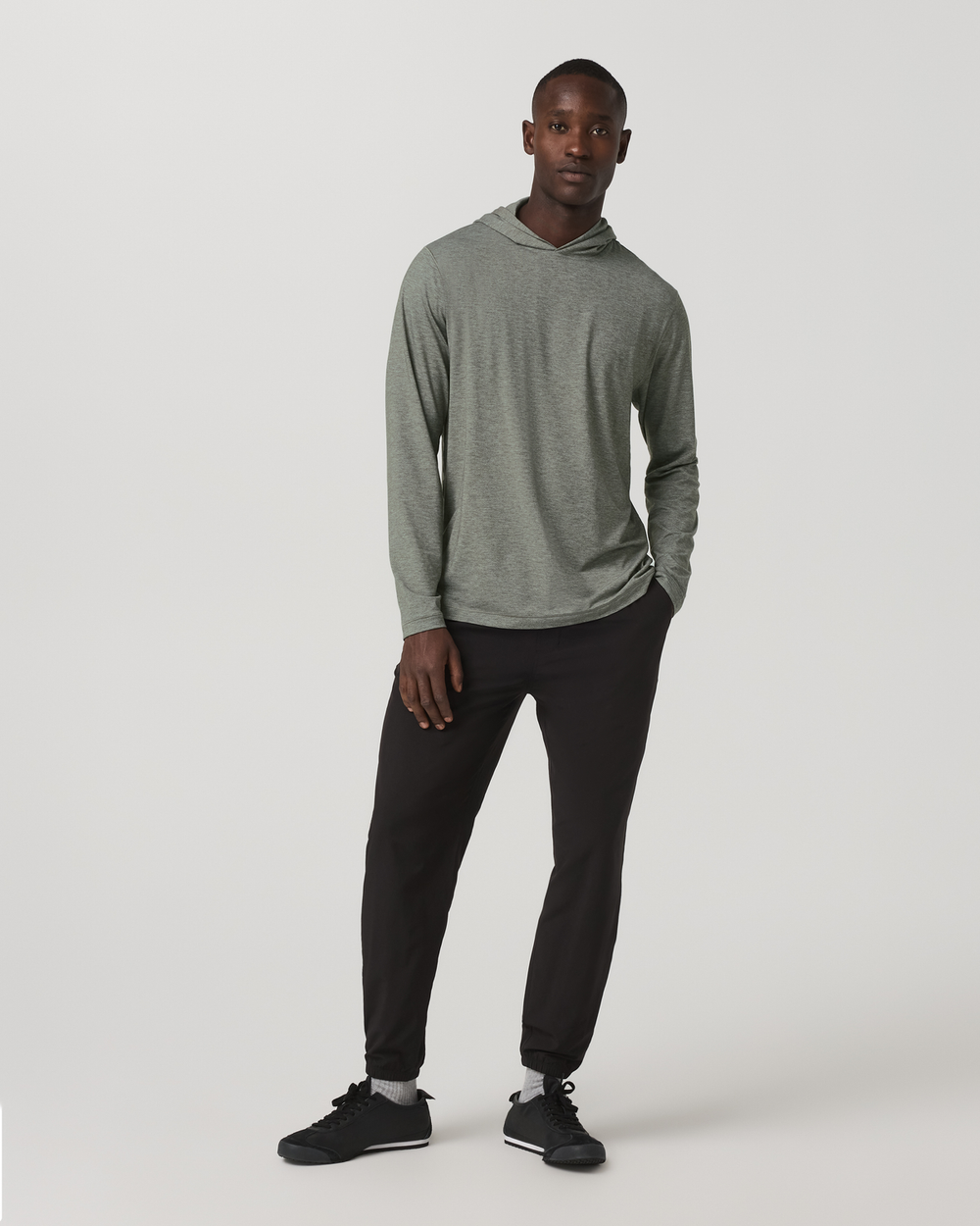 Vuori Long Sleeve Everyday Fitness Hoodie River Rock Heather