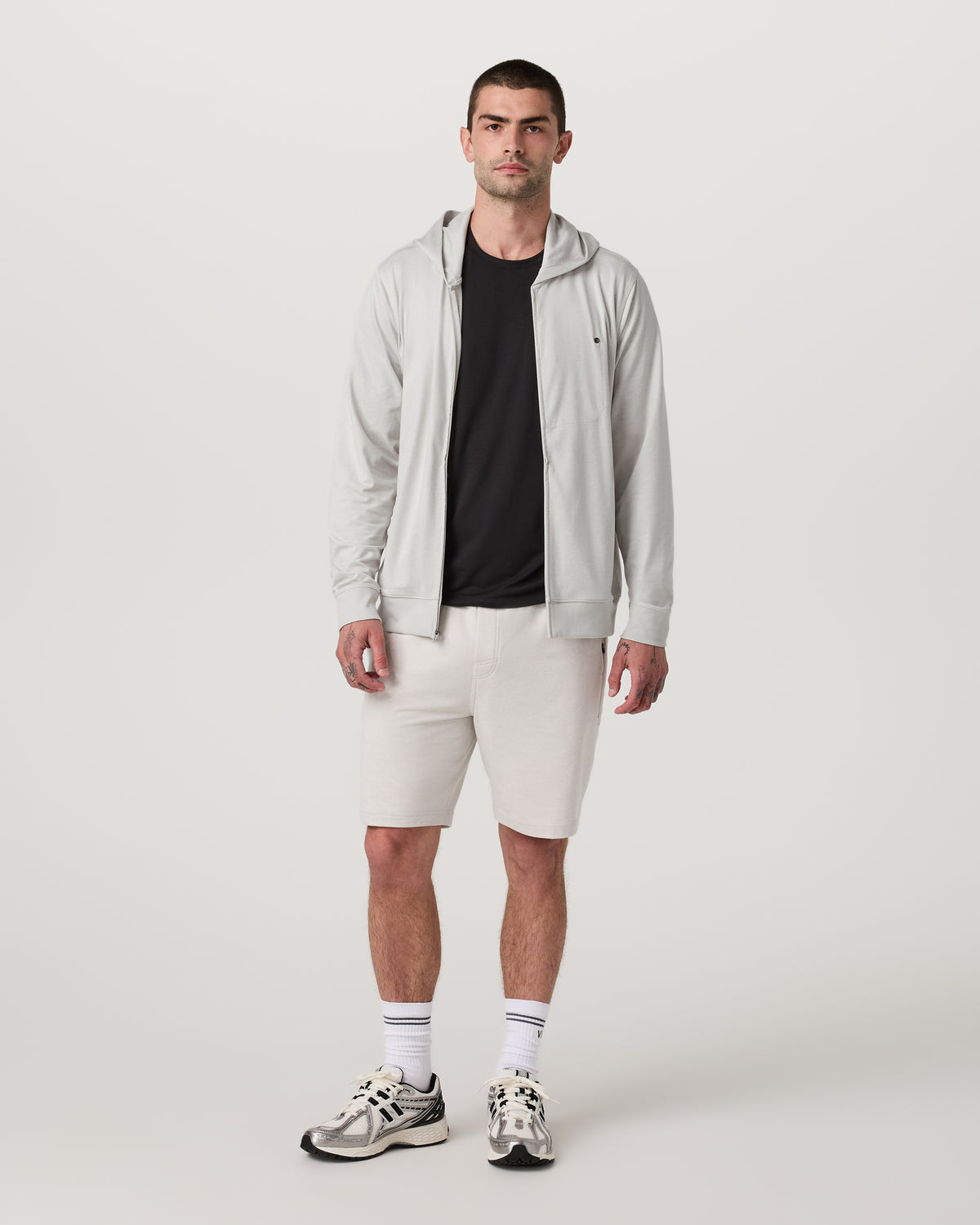 Vuori Ponto Full Zip Hoodie Men's Salt Heather Hoodie