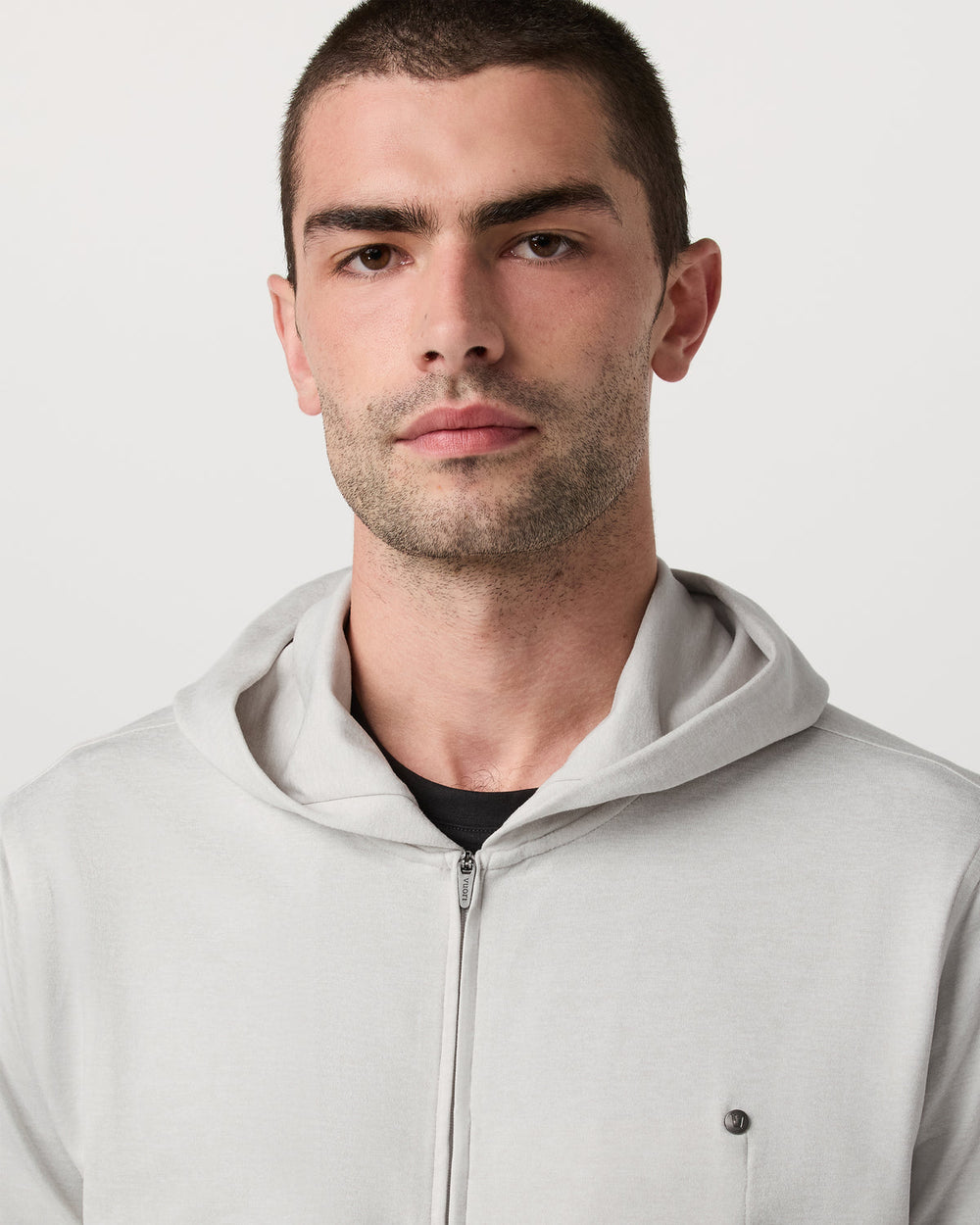 Vuori Ponto Full Zip Hoodie Men's Salt Heather Hoodie