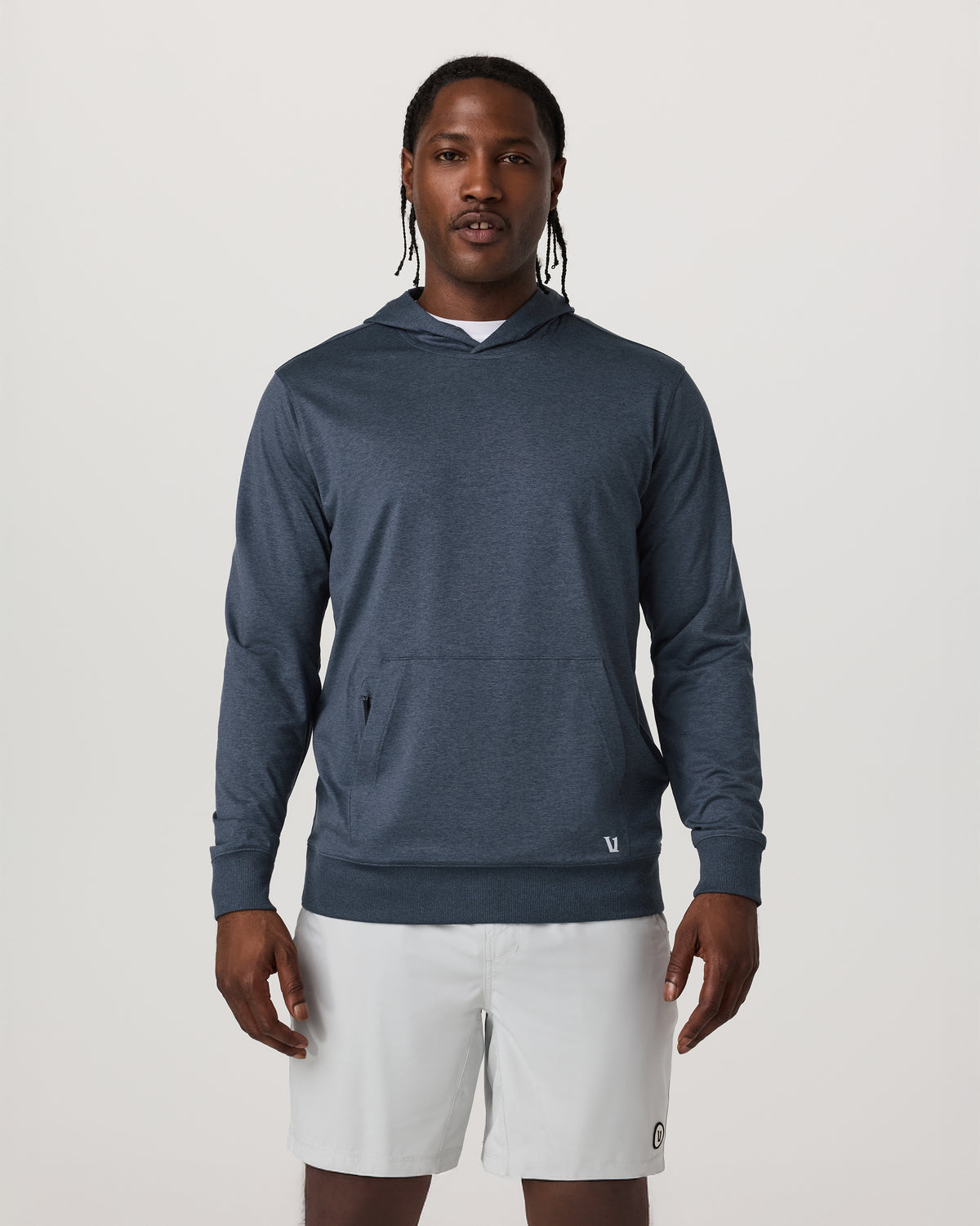 Vuori Sunday Hoodie 2.0 Men's Azure Heather Athletic Hoodie