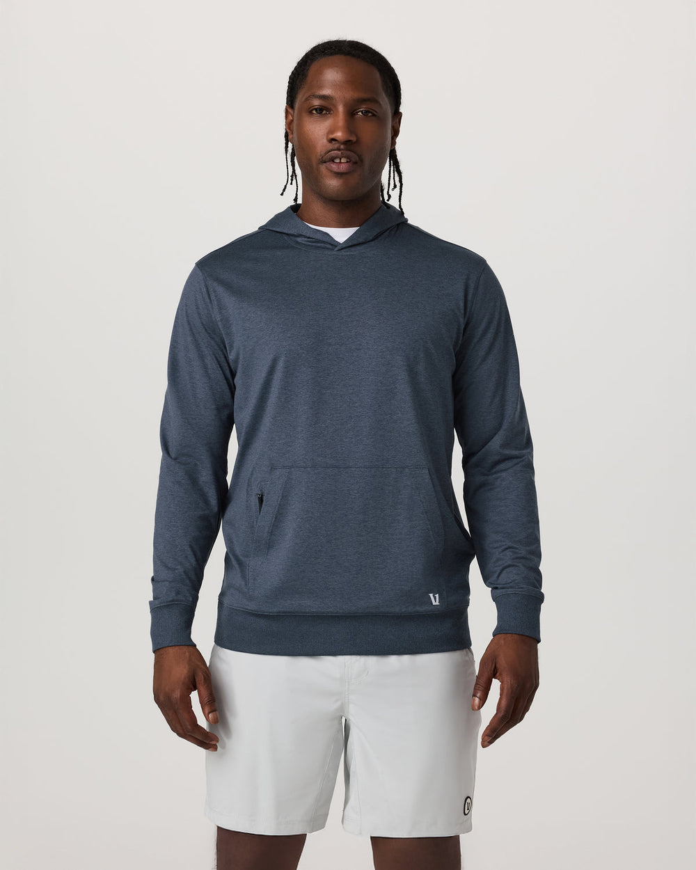 Vuori Sunday Hoodie 2.0 Men's Azure Heather Athletic Hoodie