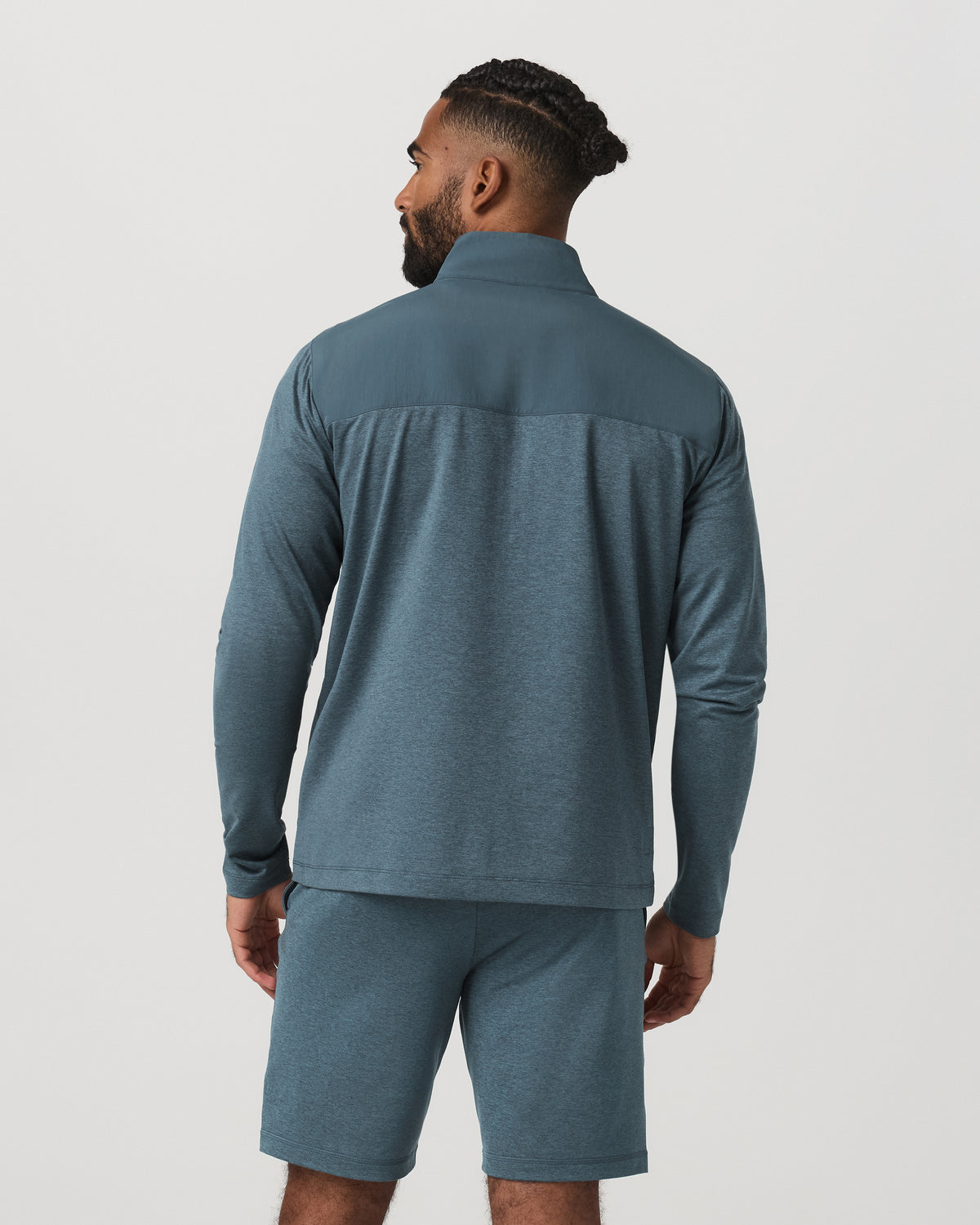 Vuori Sunday Element Half Zip Men's Blue Sea Heather Layer