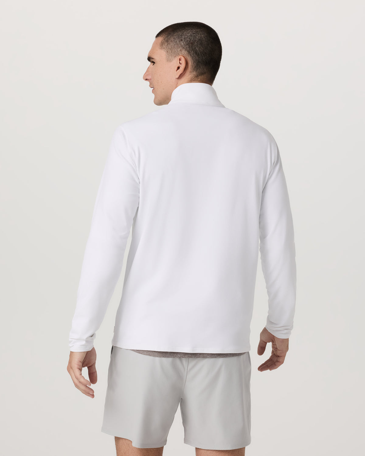 Vuori Ponto 1/2 Zip Mock Neck Men's White Mock Neck Top