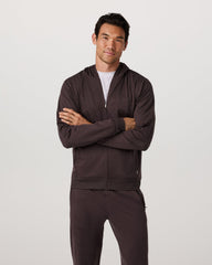 Vuori Ponto Full Zip Hoodie Men's Sangria Heather Hoodie