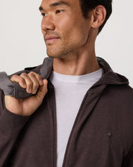 Vuori Ponto Full Zip Hoodie Men's Sangria Heather Hoodie