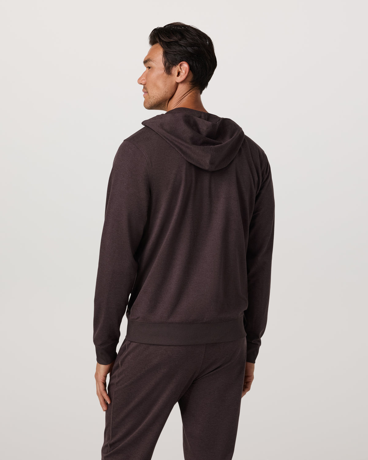 Vuori Ponto Full Zip Hoodie Men's Sangria Heather Hoodie