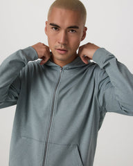 Vuori Coronado Full Zip Hoodie 2.0 Misty Blue Heather Jacket