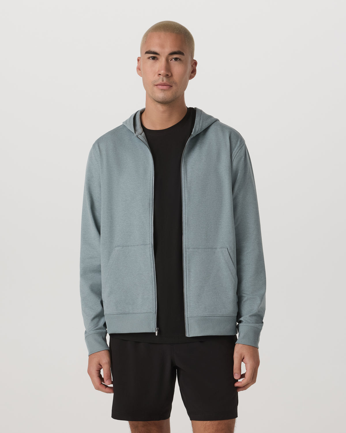 Vuori Coronado Full Zip Hoodie 2.0 Misty Blue Heather Jacket