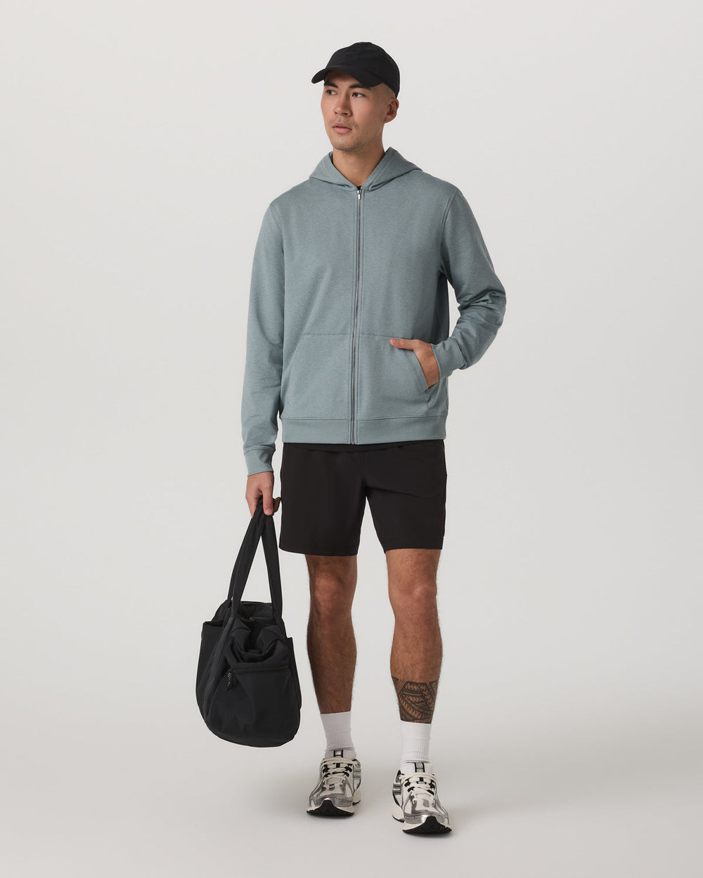 Vuori Coronado Full Zip Hoodie 2.0 Misty Blue Heather Jacket