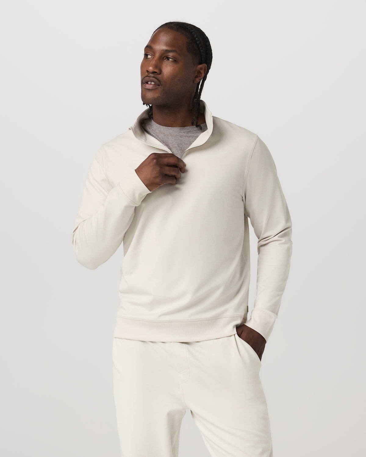 Vuori Coronado Half Zip Men's Ivory Heather Pullover