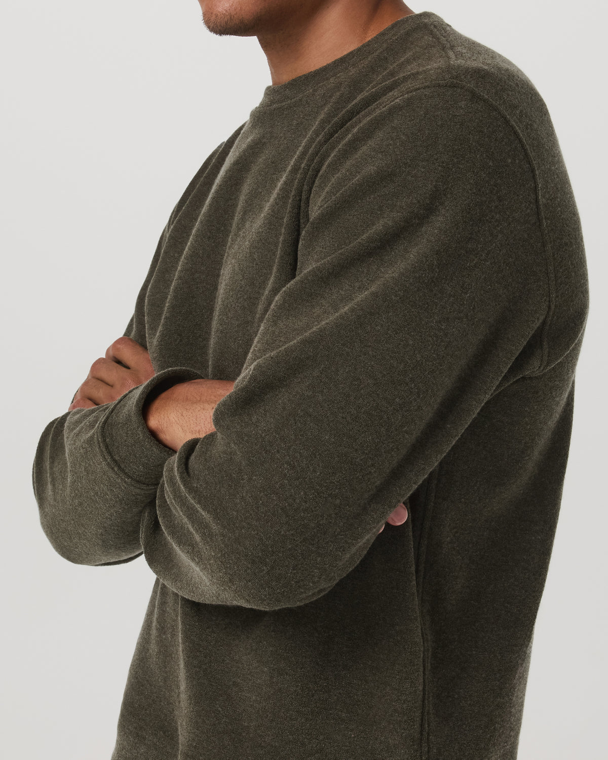 Vuori Beach Fleece Crew Men's Dark Oregano Heather Sweatshirt
