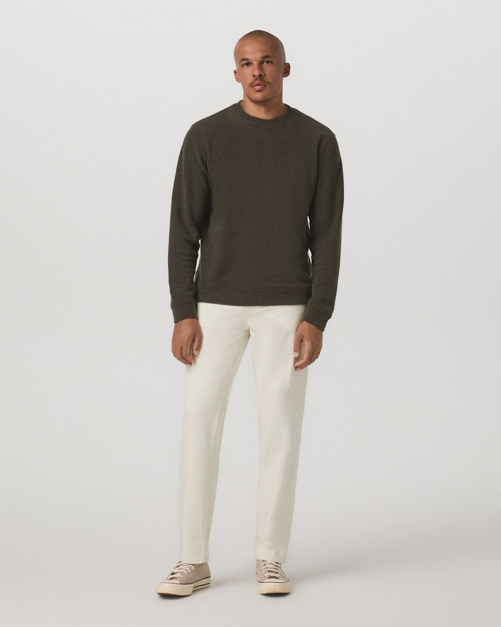 Vuori Beach Fleece Crew Men's Dark Oregano Heather Sweatshirt
