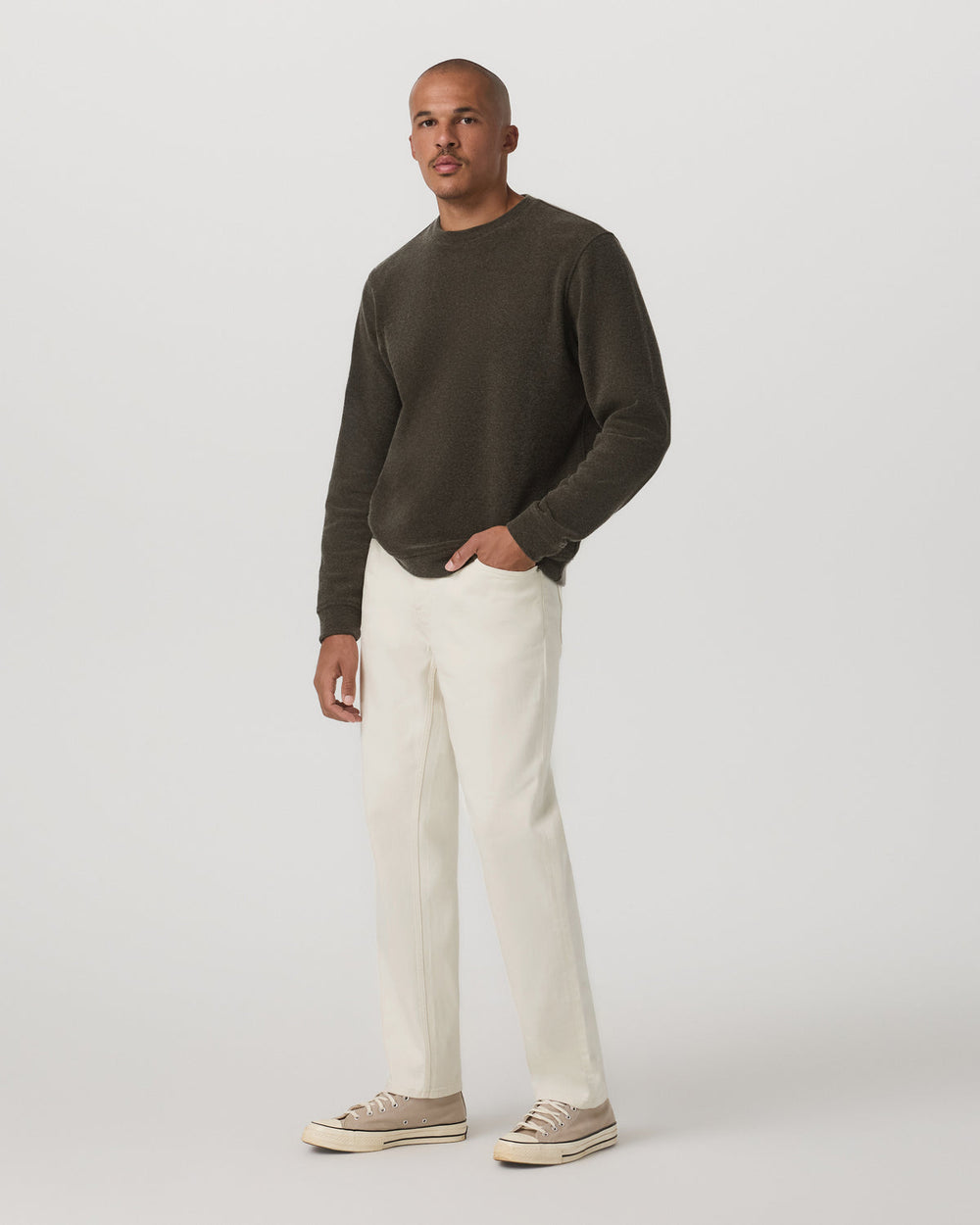 Vuori Beach Fleece Crew Men's Dark Oregano Heather Sweatshirt