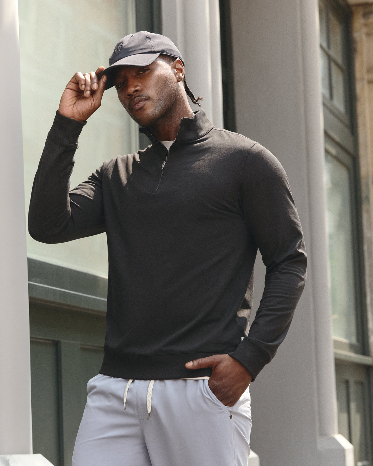 Vuori Coronado Half Zip Black Heather