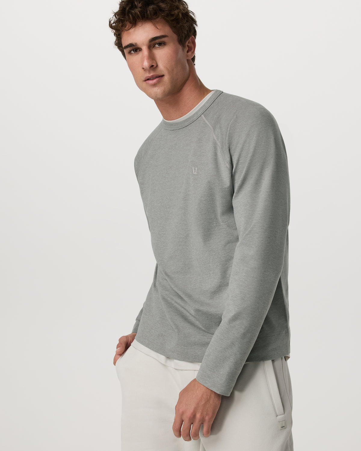 Vuori Coronado Crew - Relaxed Fit Driftwood Heather Crewneck