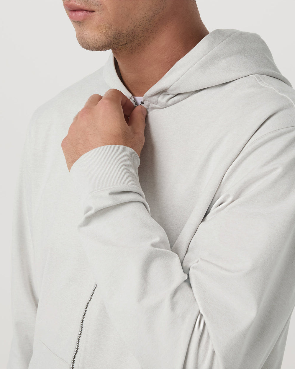 Vuori Coronado Full Zip Hoodie 2.0 Men's Salt Heather Jacket