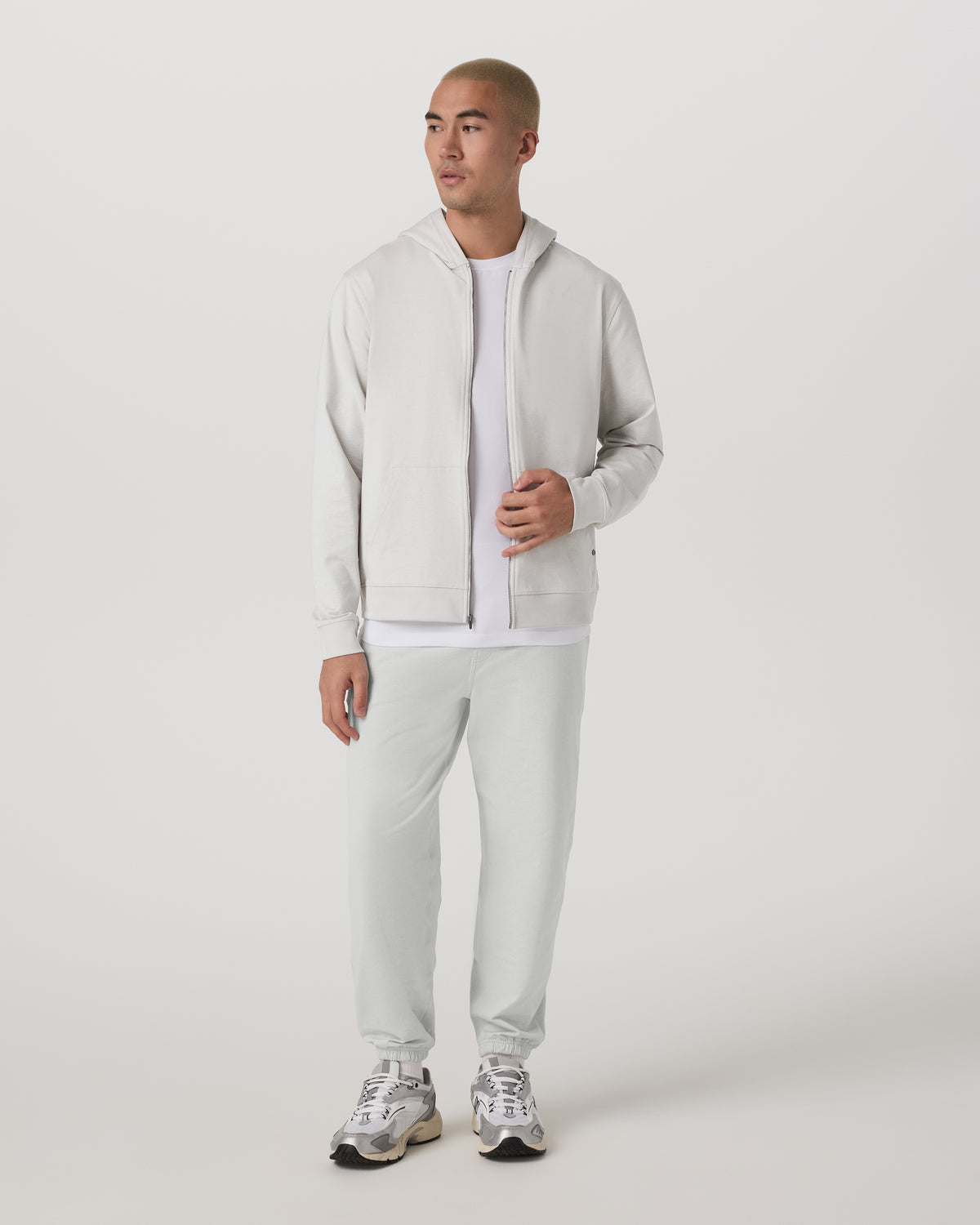 Vuori Coronado Full Zip Hoodie 2.0 Men's Salt Heather Jacket