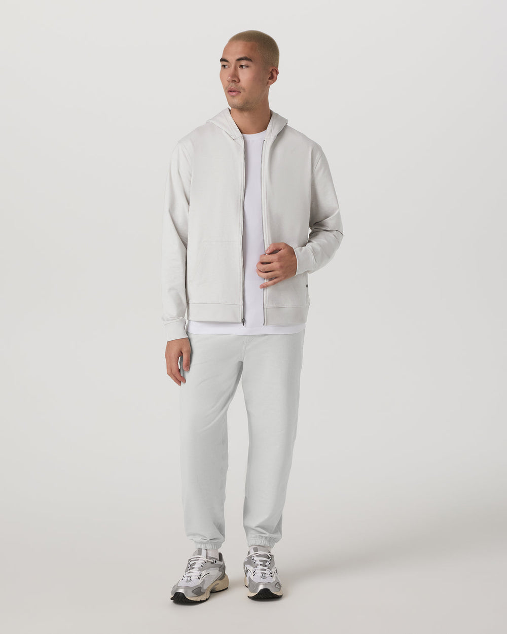 Vuori Coronado Full Zip Hoodie 2.0 Men's Salt Heather Jacket