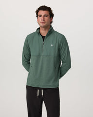 Vuori Sunday Element 1/2 Zip Agate Green Heather Pullover