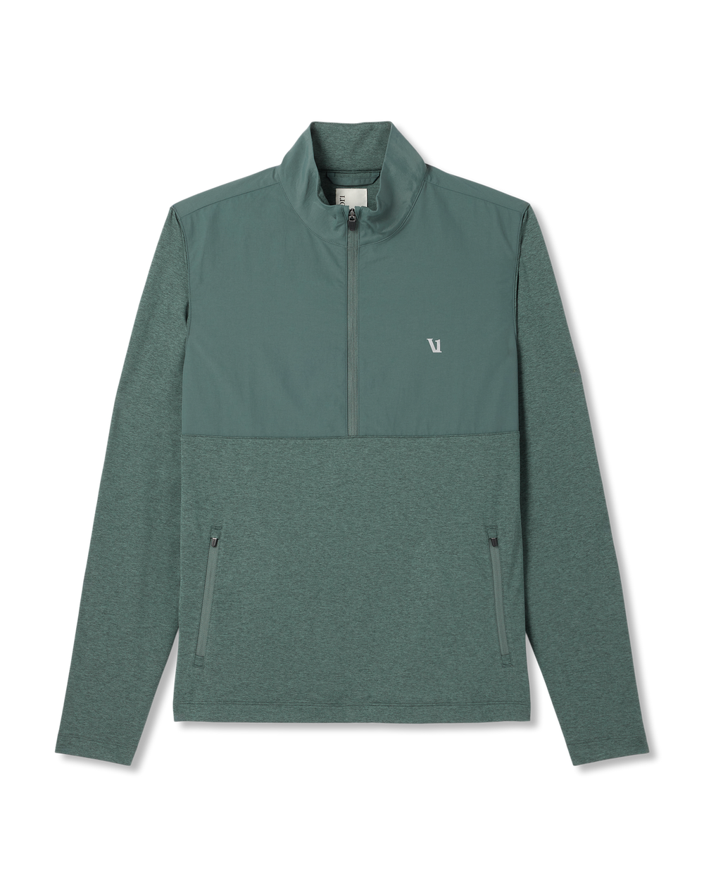 Vuori Sunday Element 1/2 Zip Agate Green Heather Pullover