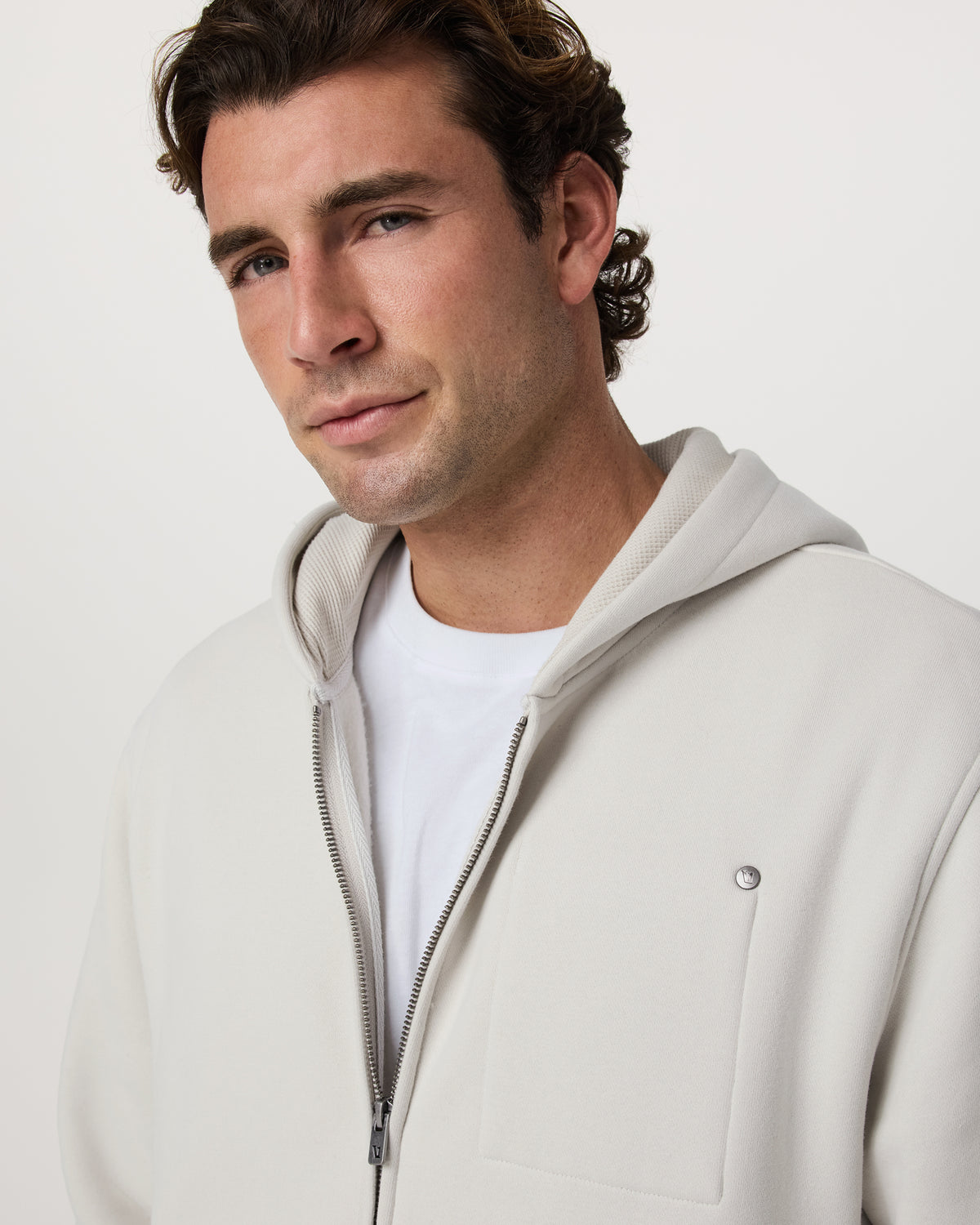 Vuori Seaside Full Zip 2.0 Men's Salt Full Zip Hoodie