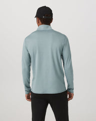 Vuori Ponto Half Zip Mock Neck Men's Misty Blue Heather Layer
