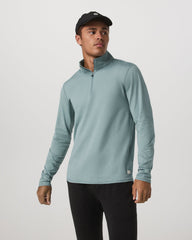 Vuori Ponto Half Zip Mock Neck Men's Misty Blue Heather Layer
