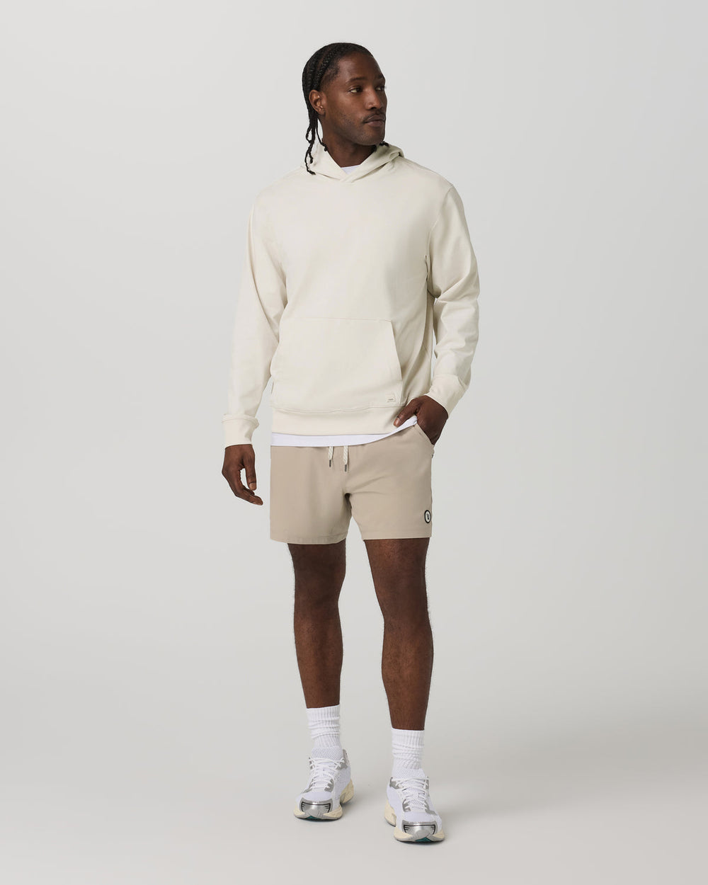 Vuori Coronado Pullover Hoodie 2.0 Men's Ivory Heather Hoodie