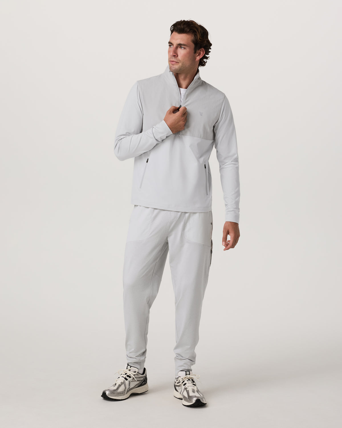Vuori Sunday Element 1/2 Zip Men's Frost Grey Pullover