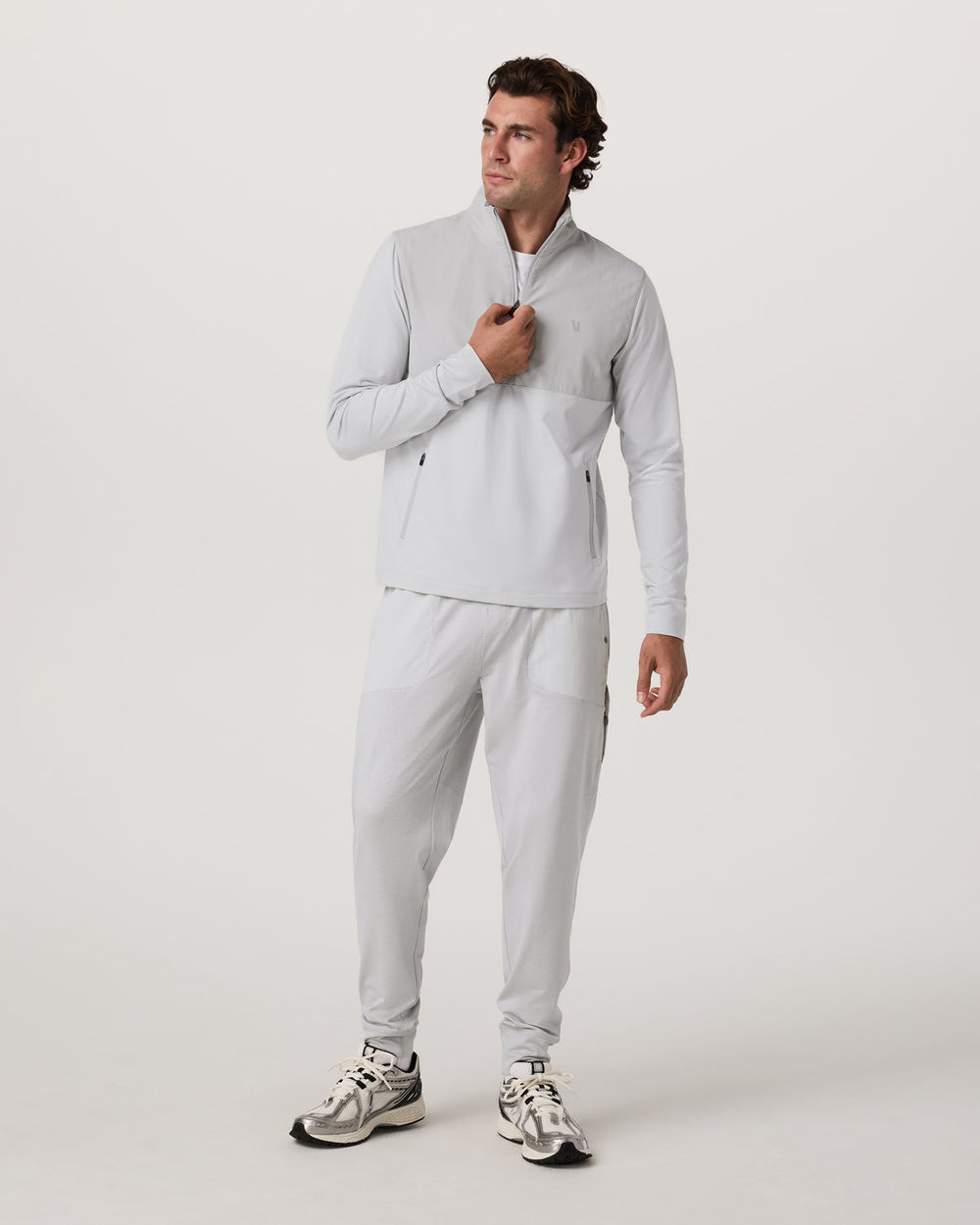 Vuori Sunday Element 1/2 Zip Men's Frost Grey Pullover