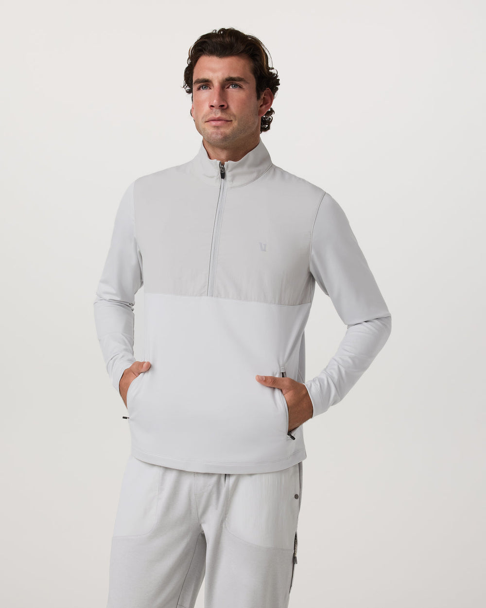 Vuori Sunday Element 1/2 Zip Men's Frost Grey Pullover