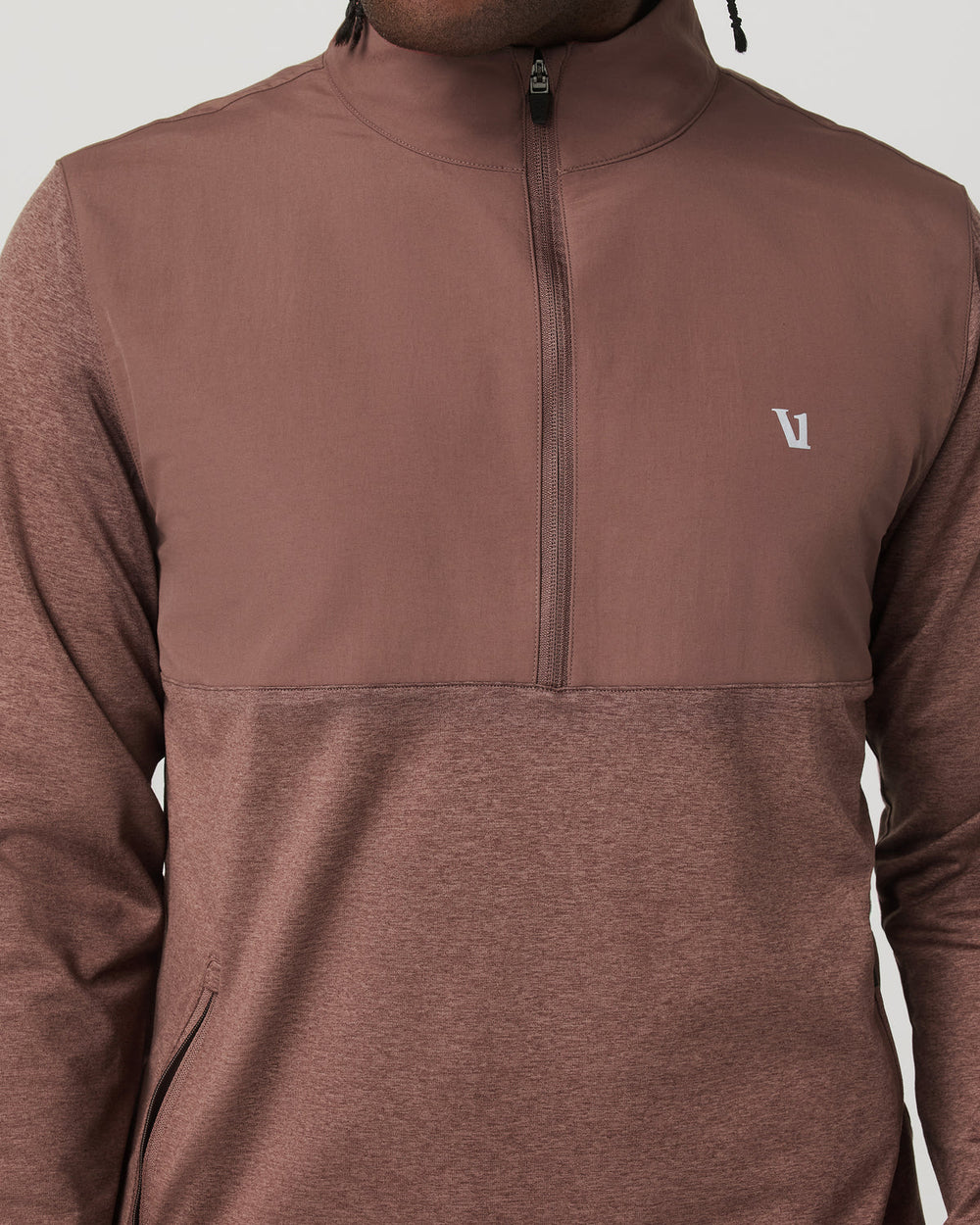 Vuori Sunday Element Half Zip Men's Sable Heather Layer